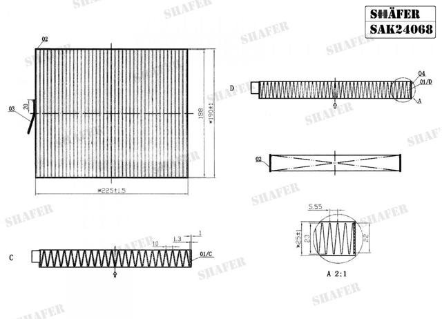 Купити SAK24068 Shafer Фільтр салону вугільний
