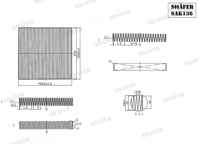 Фільтр салону SAK136 Shafer