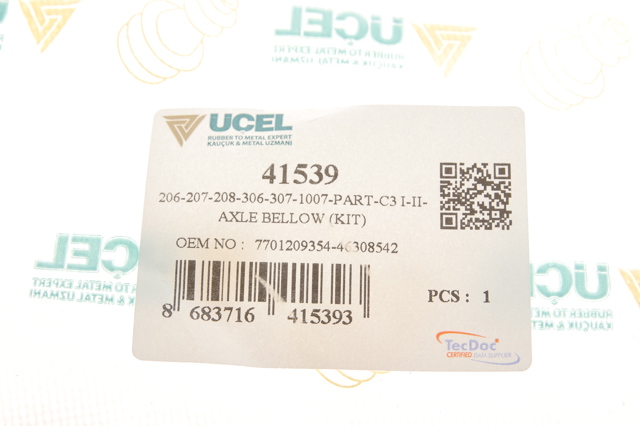 Пильник шарніра кутових швидкостей зовнішній передній Uc-el 41539 ціна, від 7.27 USD