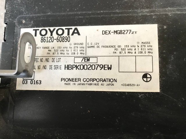 Магнітола 8612060890 Toyota