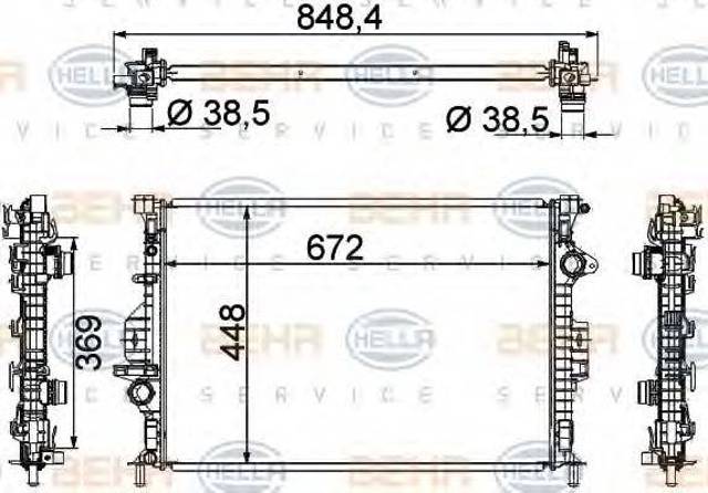 Радіатор охолодження двигуна LR039530 Land Rover