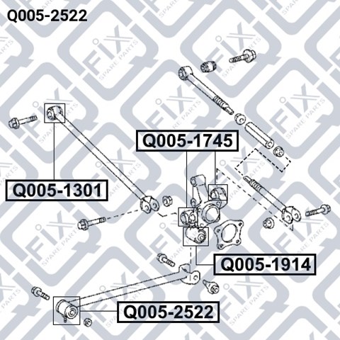 Сайлентблок заднього поздовжнього важеля Q-fix Q0052522 ціна, від 4.93 USD