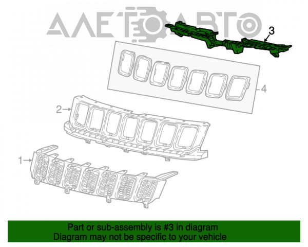 Кронштейн решітки радіатора FPS FP3812995 ціна, від 27.09 USD