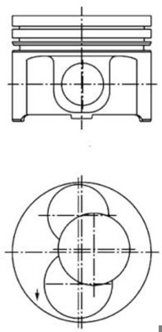 Поршень в комплекті на 1 циліндр, STD 40093700 Kolbenschmidt