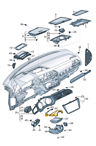 5NN85856082V VAG Накладка рульової колонки