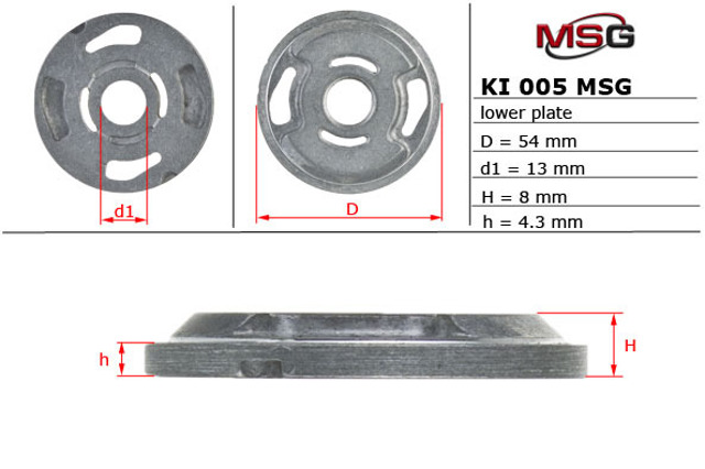 Купити KI005LPLATE MSG Ремкомплект насосу гідропідсилювача керма