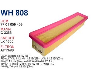 WH808 Wunder Повітряний фільтр двигуна
