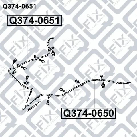 Трос ручного гальма задній, правий Q3740651 Q-fix