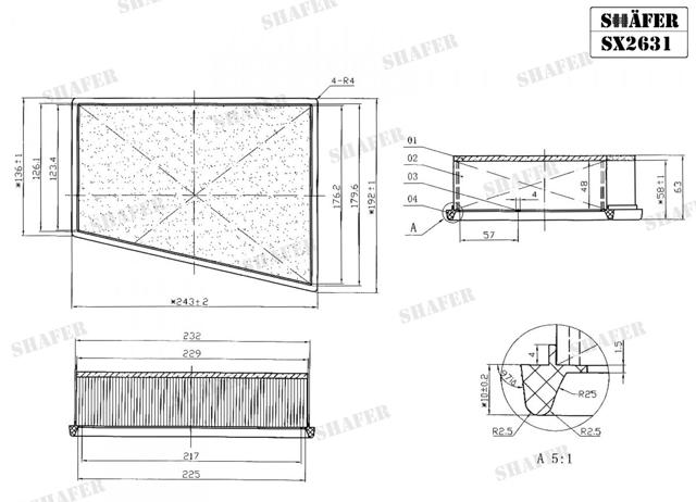 Фільтр повітряний SX2631 Shafer