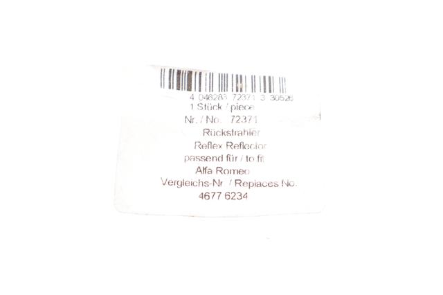 Катафот (відбивач) заднього бампера, правий 1404886X Polcar