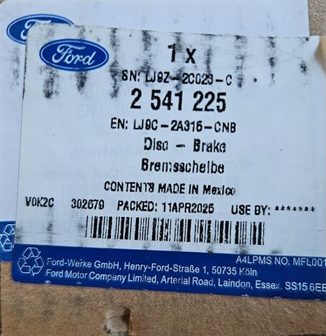 Купити LJ9Z2C026C Ford Диск заднього гальма