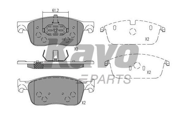 Колодки гальмівні передні, дискові KBP9155 Kavo Parts