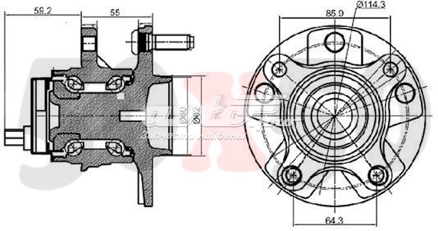 3DACF027F8BS Koyo Маточина (передня)