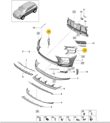  95B807682H1E0 Porsche