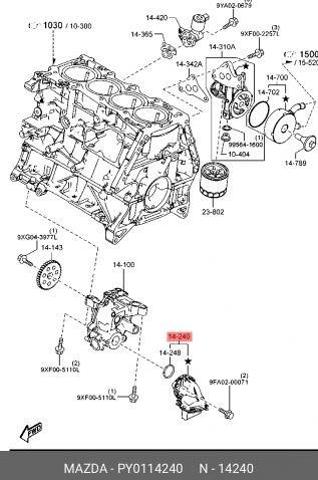 PY0114240 Mazda маслоприймач - купити онлайн в Україні