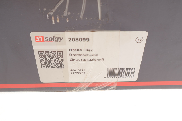 Гальмівні диски передні 208099 Solgy