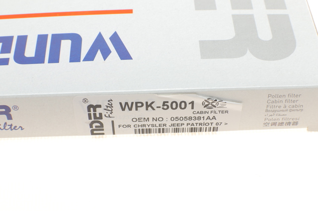 Повітряний фільтр салону Wunder WPK5001