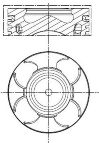 Поршень в комплекті на 1 циліндр, 2-й ремонт (+0,50) MAHLE 011PI00100001 Поршень в комплекті на 1 циліндр, 2-й ремонт (+0,50) MAHLE 011PI00100001