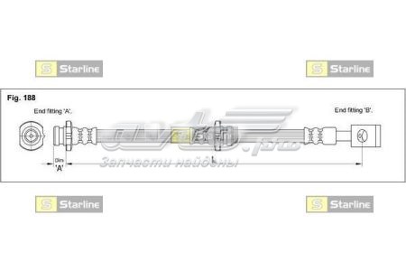 Шланг гальмівний передній Starline HABH1272 ціна, від 18.07 USD
