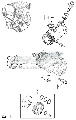 Клапан компрессора кондиционера OPEL 1854698