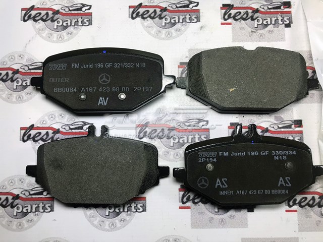 Задні гальмівні колодки A0004204002 Mercedes