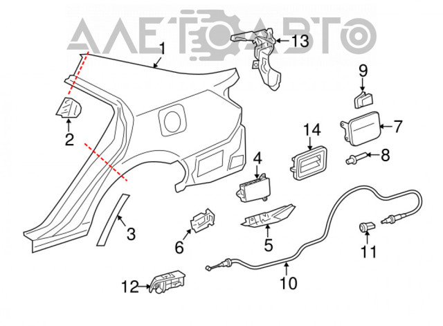Купити 6160106110 Toyota Крило заднє ліве