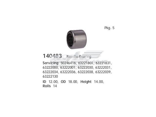 Підшипник стартера Cargo 140483 ціна, від 1.84 USD