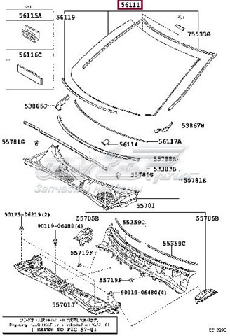 Автоскло Toyota 5610148274 ціна, від 89.95 USD