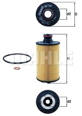 Фільтр масляний OX1141D Knecht-Mahle