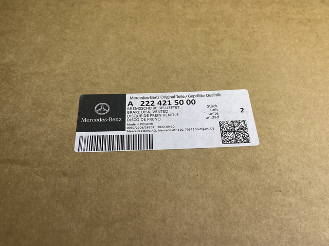 Диск гальмівний передній Mercedes A222420017228