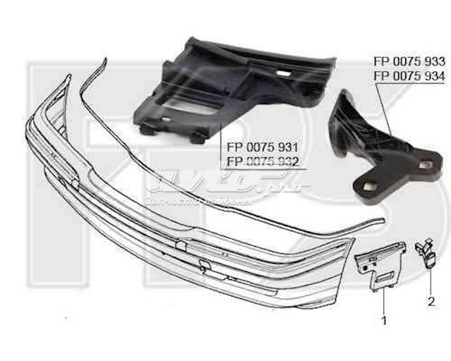 Кріплення бампера FPS FP0075931 ціна, від 6.18 USD