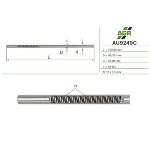 AU9249C AGR Вал/шток рульової рейки