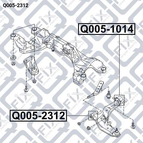Сайлентблок нижнього важеля передньої підвіски Q-fix Q0052312 ціна, від 4.54 USD