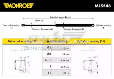 Амортизатор скла задніх, 3/5-ї двері (ляди) 430719054700 Magneti Marelli