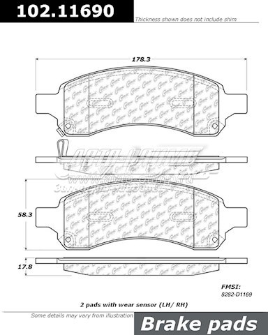Купити 10211690 Centric Parts Колодки гальмівні передні, дискові