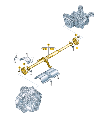  Вал карданний задній, в сборі VOLKSWAGEN Tiguan 