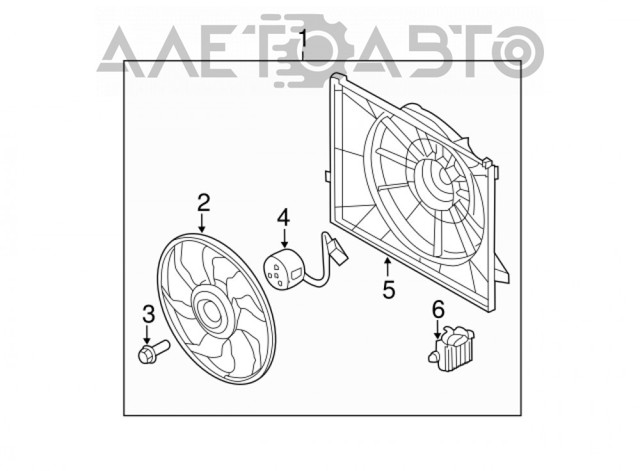 FP32W1462 FPS Дифузор радіатора охолодження, в зборі з мотором і крильчаткою