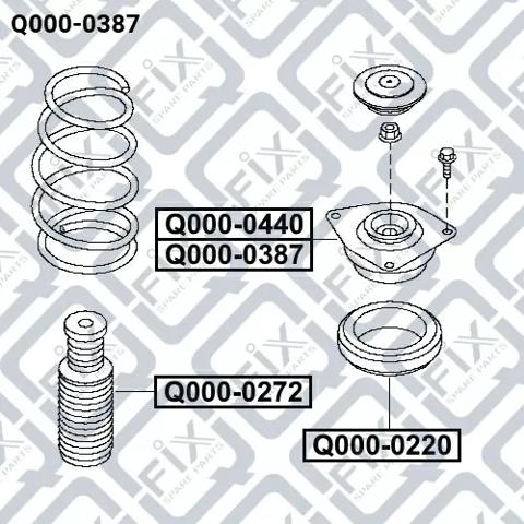 Опора амортизатора переднього лівого Q0000387 Q-fix