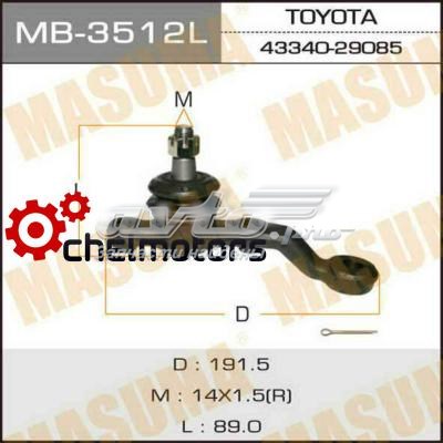 Кульова опора, нижня, ліва Masuma MB3512L ціна, від 16.16 USD