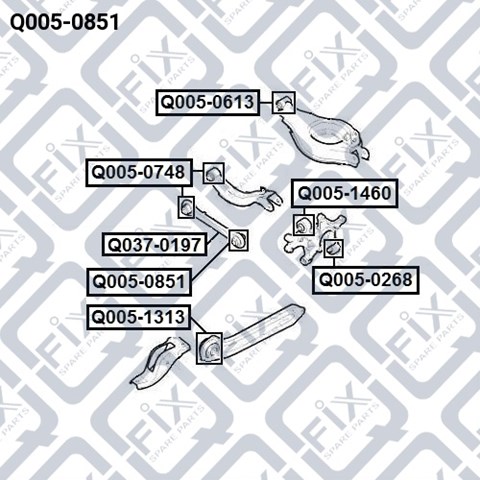 Купити Q0050851 Q-fix Сайлентблок заднього поперечного важеля, зовнішній