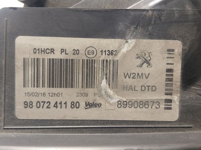 Фара передня права Peugeot/Citroen 9807241180