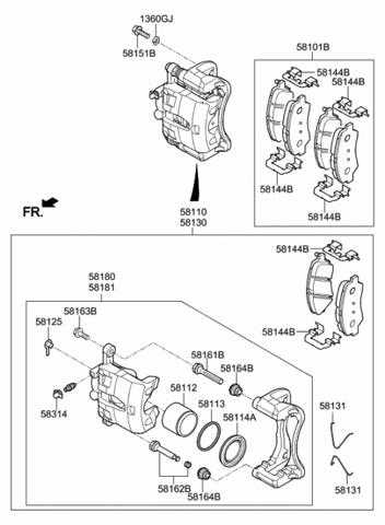 Пильник направляючої супортугальмівного, переднього HYUNDAI 5811424000 Пильник направляючої супортугальмівного, переднього HYUNDAI 5811424000