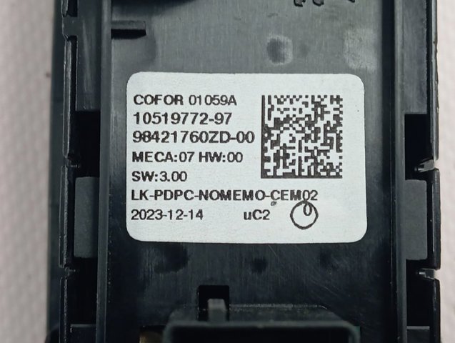 Купити 98421760ZD Peugeot/Citroen Кнопковий блок керування склопідіймачами передній лівий