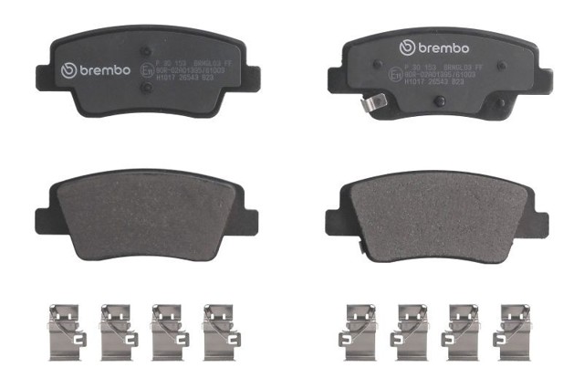 P30153 Brembo Колодки гальмівні задні, дискові