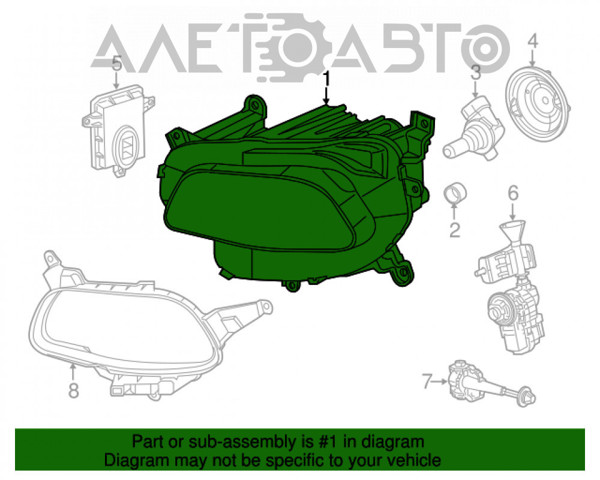 Фара права ZCR1178R Signeda
