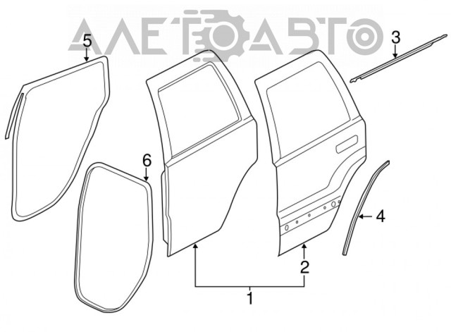 Двері задні, ліві K55113635AC Fiat/Alfa/Lancia