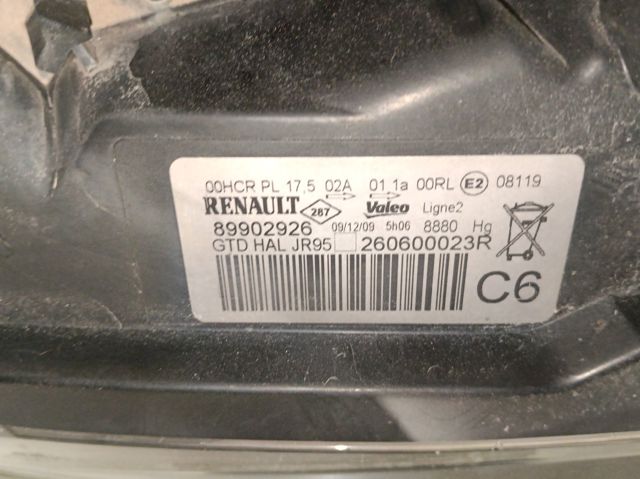 Фара Renault (RVI) 260600023R ціна, від 50.68 USD