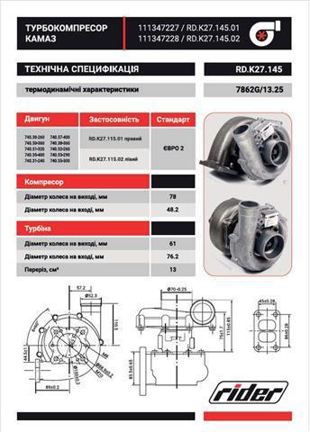 Турбіна Rider RDK2714502 ціна, від 239.63 USD