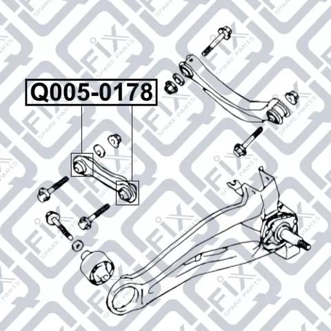 Сайлентблок тяги поперечної, задньої підвіски Q0050178 Q-fix