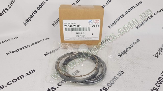 Кільця поршневі комплект на мотор, STD. Hyundai/Kia 2304026120 ціна, від 61.90 USD